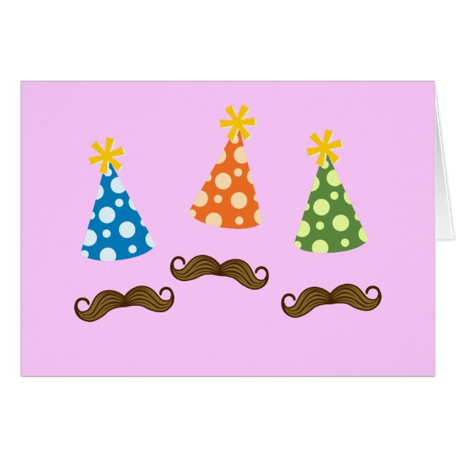 Cartão Partido Retro Mustache (Frente Horizontal)