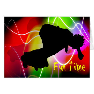 Cartão Partido Skateboarding do espectro elétrico