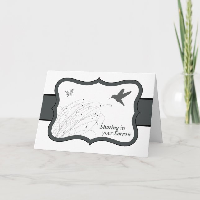 Cartão Partilha em sua simpatia da amargura com o pássaro (Frente)