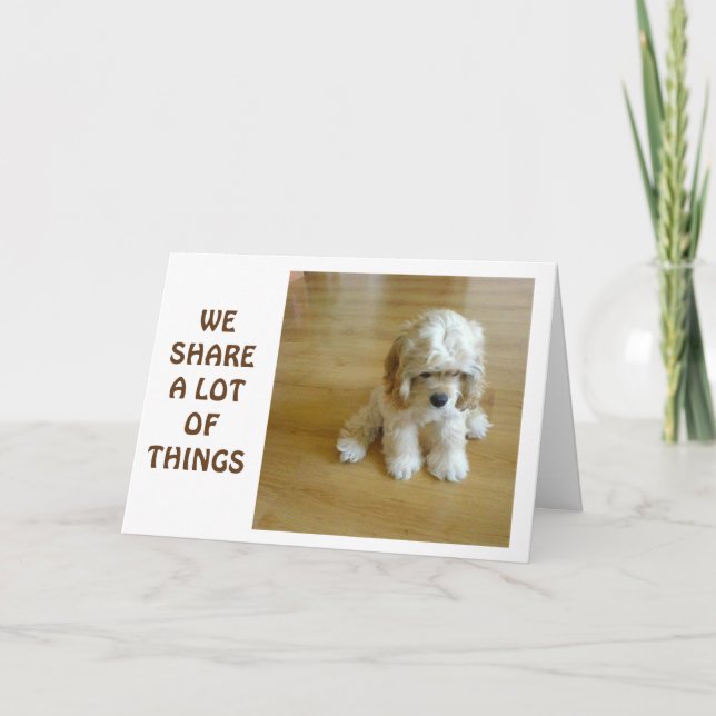 CARTÃO "PARTILHAMOS" MUITAS COISAS - NOSSO ANIVERSÁRIO -  (Frente)