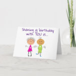 CARTÃO **PARTILHAR ANIVERSÁRIOS** É O MEU PRESENTE DE ANI<br><div class="desc">COMPARTILHA UM ANIVERSÁRIO com um amigo ou parente,  talvez um colega de trabalho? Então diga a ele ou a ela o quanto você gosta de compartilhar um aniversário mútuo e desejar a eles um feliz aniversário também!</div>