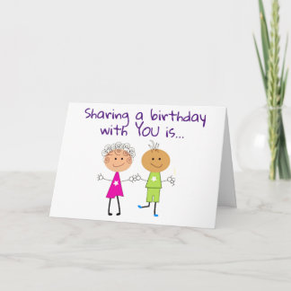 CARTÃO **PARTILHAR ANIVERSÁRIOS** É O MEU PRESENTE DE ANI