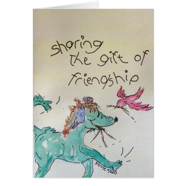 Cartão Partilhar o presente da amizade (Frente)