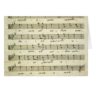 Cartão Partitura Antiga, Partitura Musical Antiga 1810