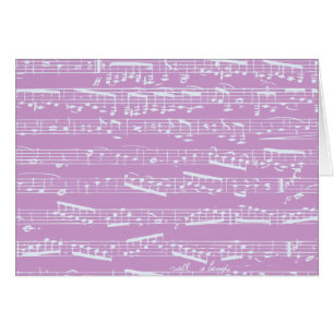 Cartão Partitura cor-de-rosa
