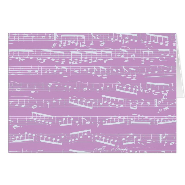 Cartão Partitura cor-de-rosa (Frente Horizontal)