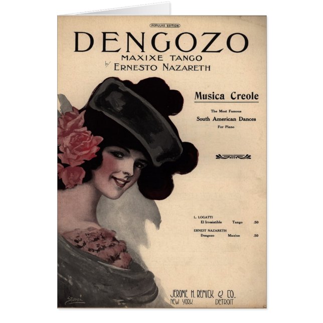 Cartão Partitura do tango (Frente)