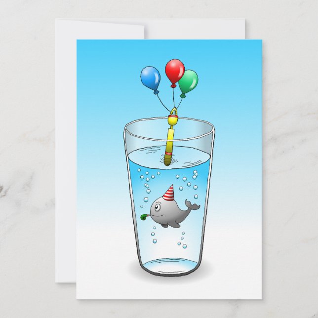 Cartão Parto de Piscina de baleia Aniversário (Frente)