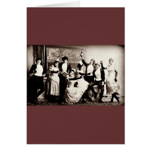 Cartão Party Girls Vintage Impressão