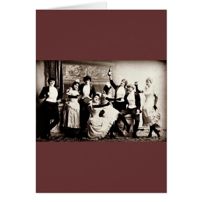 Cartão Party Girls Vintage Impressão (Frente)