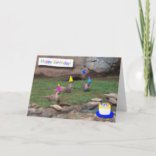 Cartão party otters birthday card