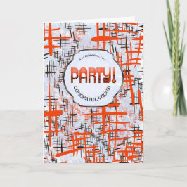 Cartão Party! Retro Modern Congratulations Card