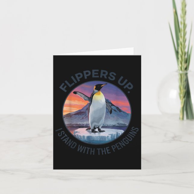 Cartão Pás Para Cima Eu Pego Pinguins (Frente)