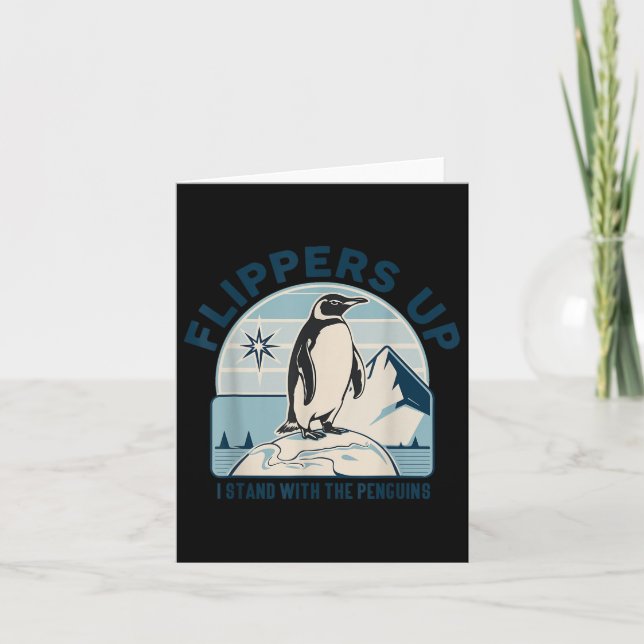 Cartão Pás Para Cima Eu Pego Pinguins Com Protes Engraçad (Frente)