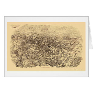 Cartão Pasadena, mapa panorâmico de CA - 1903