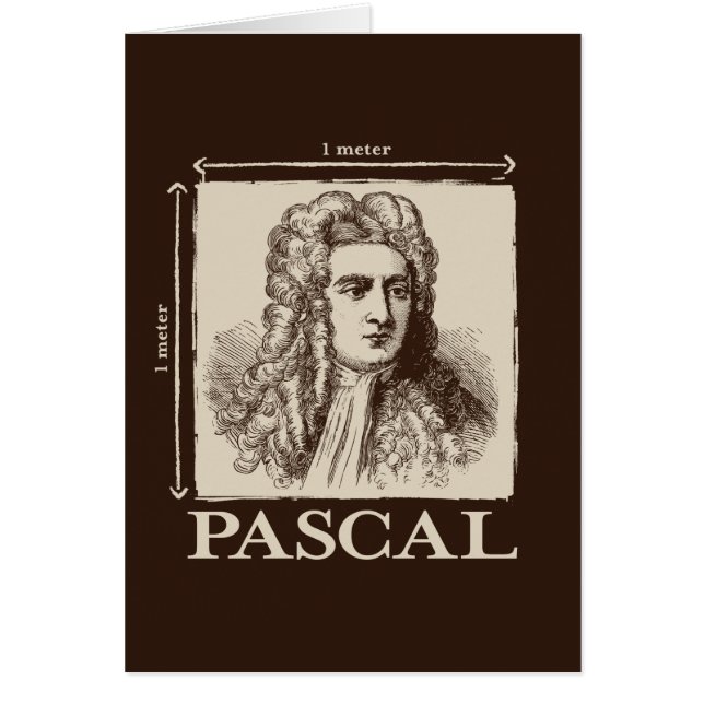 Cartão Pascal = 1 newton por a piada quadrada da (Frente)