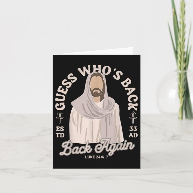 Cartão Páscoa Adivinha Quem Devolve Jesus Cristo Religios (Frente)