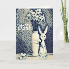 Cartão Páscoa Bunny e Daffodils - Estilo Ukiyo-e japonês