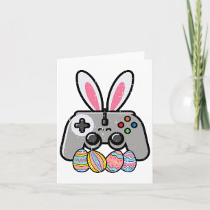 Cartão Páscoa Controladora de jogos Bunny Ears Meninos Yo