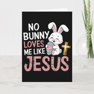 Cartão Páscoa Cristã Religiosa Nenhum Coelho Me Ama Como