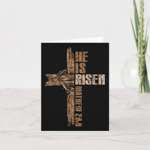 Cartão Páscoa Cross Ele Está Riscado Jesus Cristo Feliz E