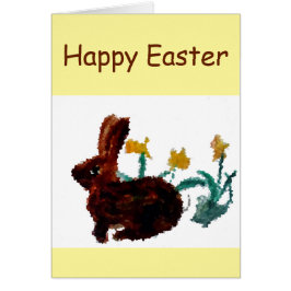 Cartão Páscoa Daffodils do Coelho primavera