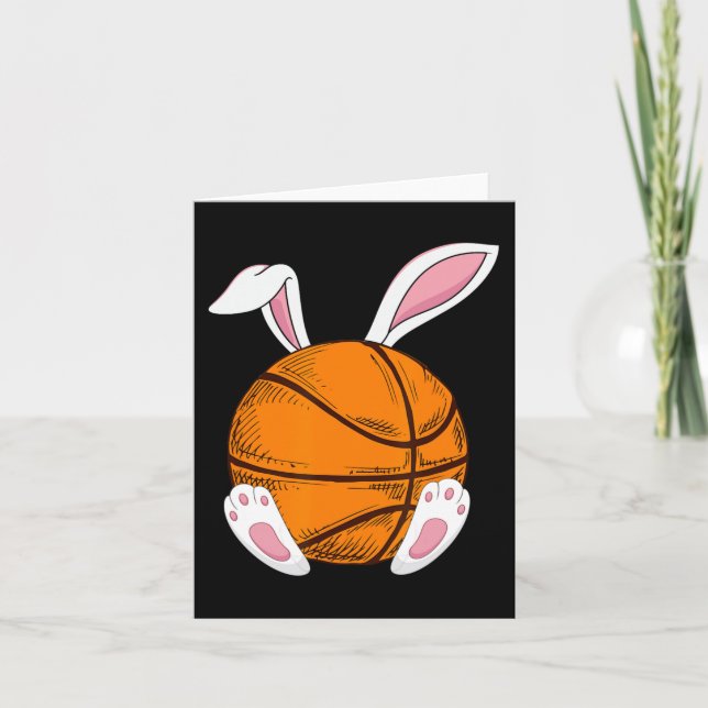 Cartão Páscoa de basquete Coelho Coelhinho Dia 2 (Frente)