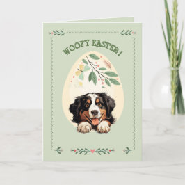 Cartão Páscoa de Cães de Montanha Bernese Cute Personaliz