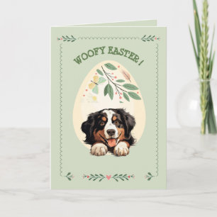 Cartão Páscoa de Cães de Montanha Bernese Cute Personaliz
