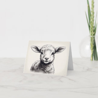 Cartão Páscoa de esboço de ovelha
