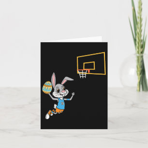 Cartão Páscoa de jogo K do Bunny Dunk Bysketbyll do Ovo d