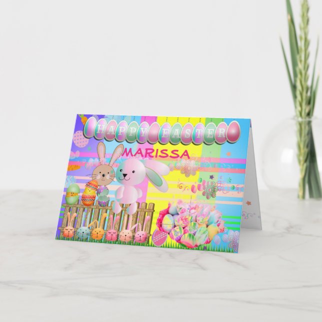Cartão Páscoa de placa de saudação personalizada (Frente)