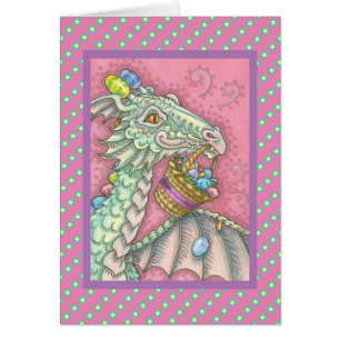 CARTÃO PÁSCOA DRAGON OVOS DROP GREETING PLACA DE NOTA VER