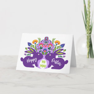 Cartão Páscoa Folclore Hoppy Para O Texto Personalizado