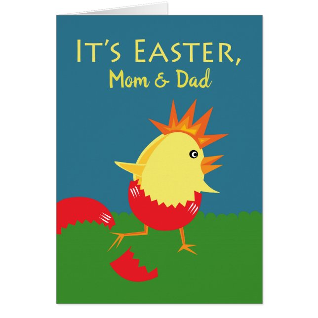 Cartão Páscoa frontal personalizada para a mãe e Pai, rev (Frente)