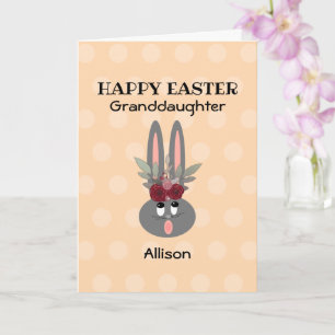 Cartão Páscoa Neta Peach Bunny Personalizado