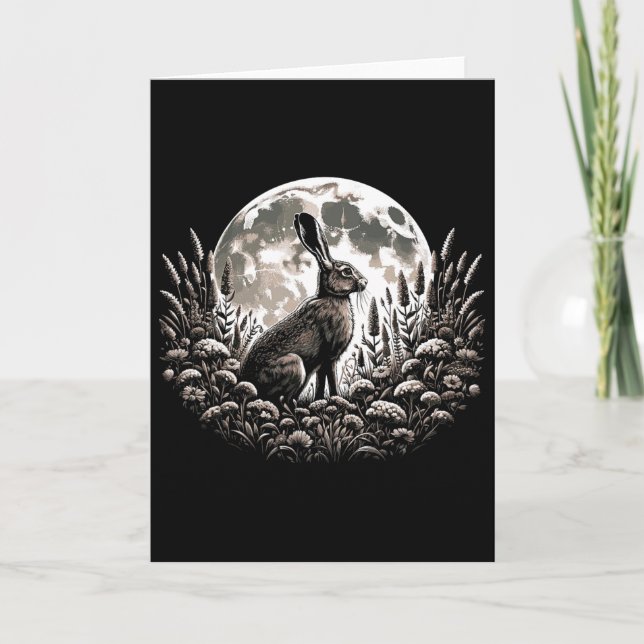 Cartão Páscoa Ostara Eostre Paganismo Bruxaria Lua da Pri (Frente)