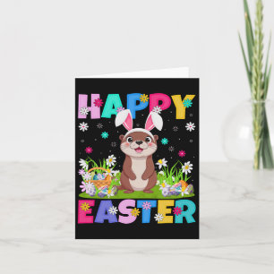 Cartão Páscoa Otter Felz pascoa Ovo Hunt Cony Oar Otter