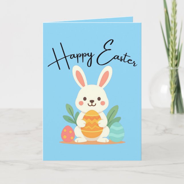 Cartão Páscoa Personalizada Feliz (Frente)