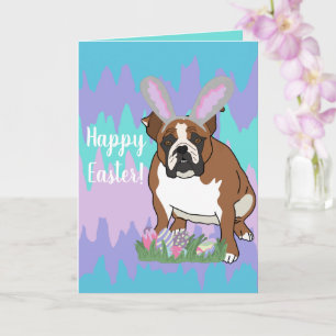 Cartão Páscoa personalizável para Bulldog em Inglês