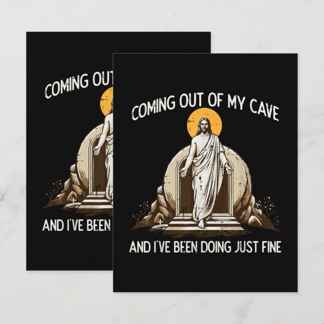 Cartão Páscoa Saindo da Minha Caverna Jesus (Frente/Verso)