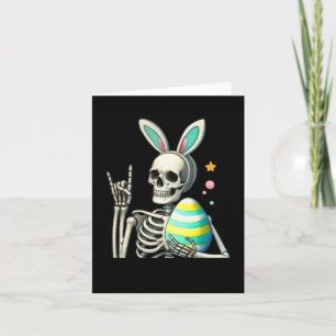 Cartão Páscoa Skeleton Bunny Rock Hand Boys Kids M