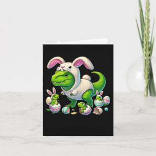 Cartão Páscoa T-rex Bunny Ouve Engraçado Dinossauro Costu