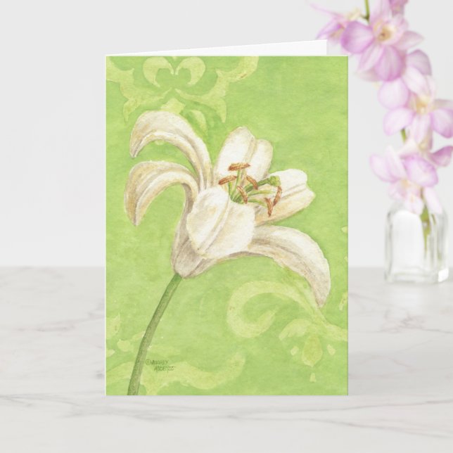 Cartão Páscoa White Lily Joys of Primavera Greeting Card (Orquídea)