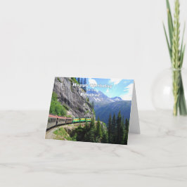 Cartão Passagem & aniversário brancos do trem do irmão da