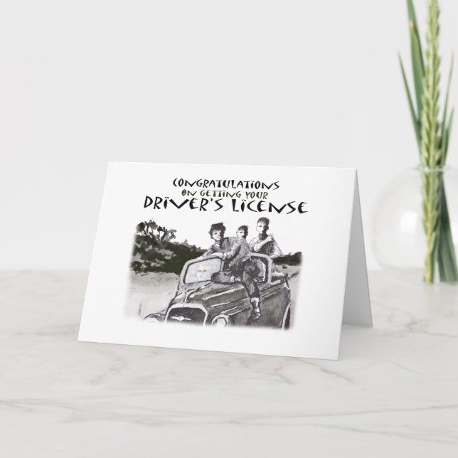 Cartão passando o teste de condução, felicitações (Frente)