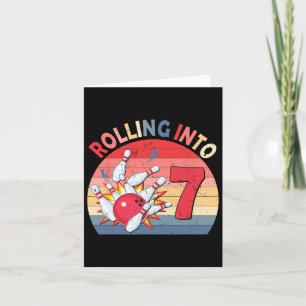 Cartão Passando Para 7 Boliches Aniversário 7 Anos Crianç