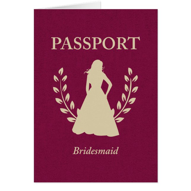 Cartão Passaporte da dama de honra (Frente)