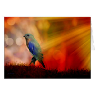 Cartão Pássaro azul da felicidade