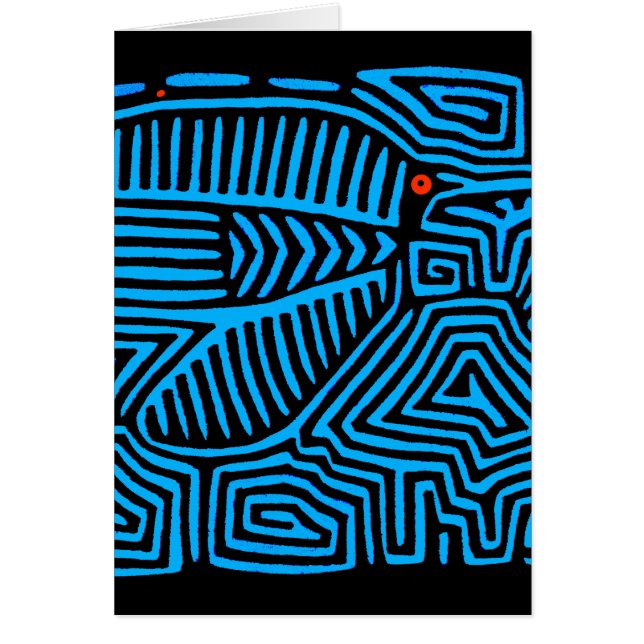 Cartão Pássaro Azul Indiano Kuna (Frente)